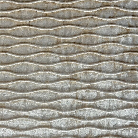 Pier 1 Velvet Pillow 24" Wavy Texture Beige Square Accent Cushion 14 x 14 - Picture 6 of 8